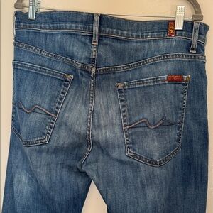 7 For All Mankind Austyn Medium Blue Straight Leg Jeans